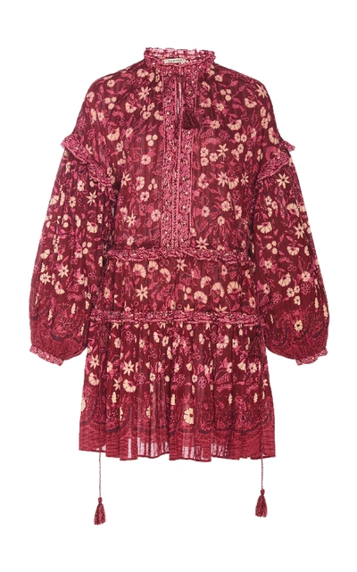 Shop Ulla Johnson Marigold Cotton Dress In Burgundy