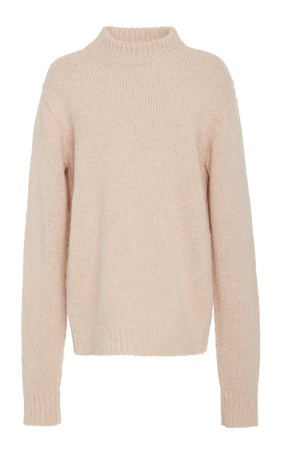 Shop Tibi Cozette Alpaca Sweater Easy Pullover In Neutral