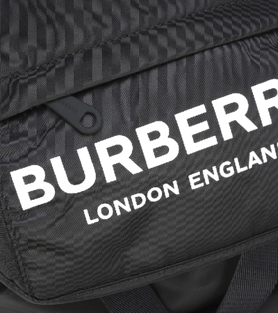 Shop Burberry Logo Nylon Backpack In Black