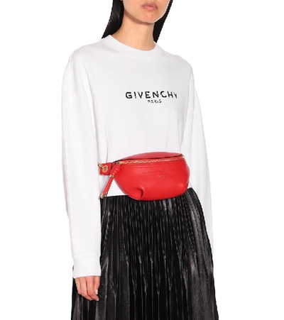 Shop Givenchy Whip Small Leather Belt Bag In Red