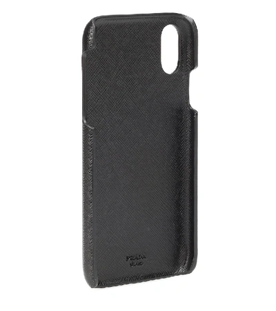 Shop Prada Saffiano Leather Iphone Xr Case In Black