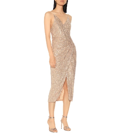 Shop Jonathan Simkhai Sequined Dress In Gold