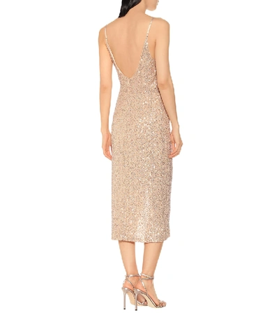 Shop Jonathan Simkhai Sequined Dress In Gold
