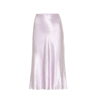 Shop Vince Satin Slip Skirt In Purple