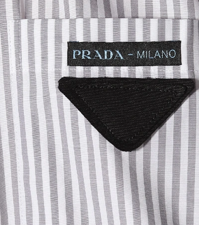 Shop Prada Striped Cotton Shirt In Multicoloured