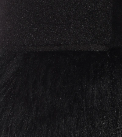 Shop Prada Wool And Angora-blend Coat In Black