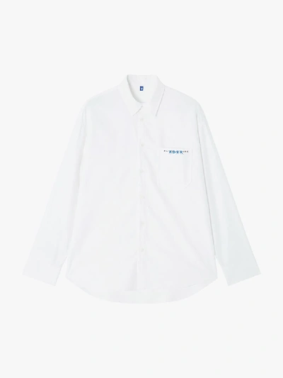 Shop Maison Kitsuné X Ader Logo Embroidered Shirt In White
