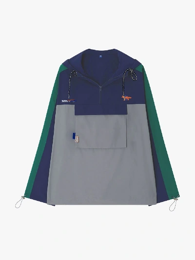 Shop Maison Kitsuné X Ader Tetris Fox Hooded Raincoat In Grey