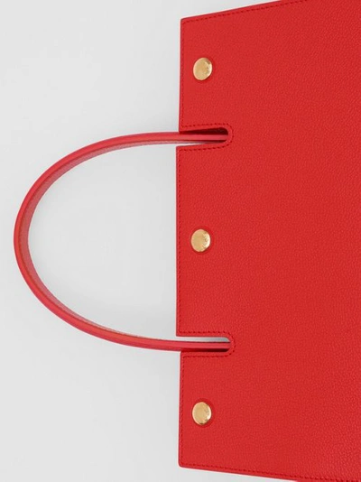 Shop Burberry Small Leather Title Bag In Bright Red