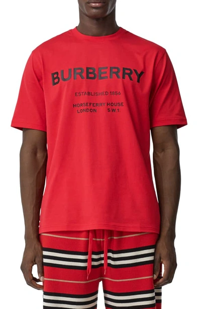 Shop Burberry Murs Horseferry Address T-shirt In Bright Red