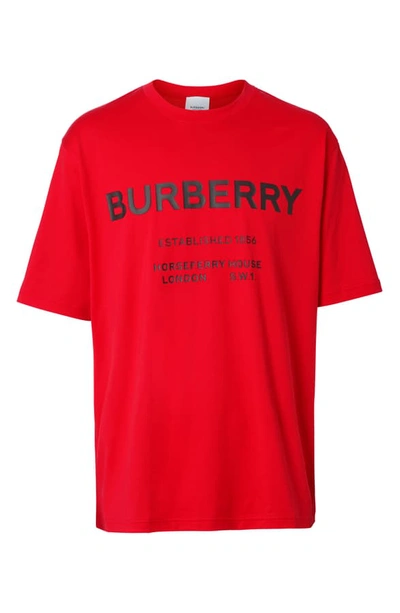 Shop Burberry Murs Horseferry Address T-shirt In Bright Red