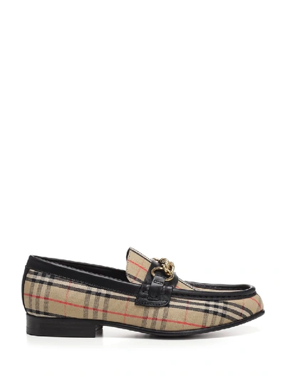 Shop Burberry Moorley Check Loafers In Multi