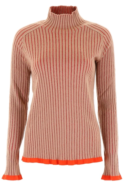 Shop Burberry Turtleneck Sweater In Red