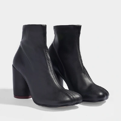 Shop Mm6 Maison Margiela High-heeled Ankle Boots In Black Calfskin