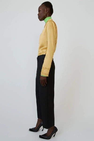 Shop Acne Studios Cropped Trousers Black