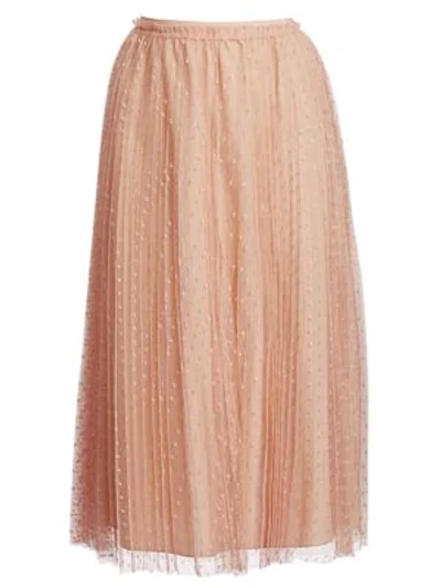 Shop Red Valentino Point D'sprit Maxi Skirt In Nude