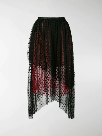 Shop Christopher Kane Dot Tulle Gathered Skirt In Black
