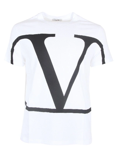 Shop Valentino Short Sleeve T-shirt In Bianco/nero