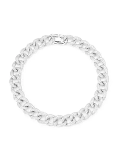 Shop Fallon Armure Crystal Pavé Collar Necklace In Rhodium