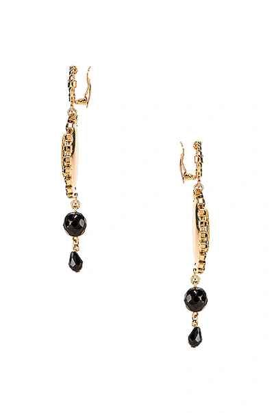 Shop Dolce & Gabbana Medallion Drop Earrings In Black