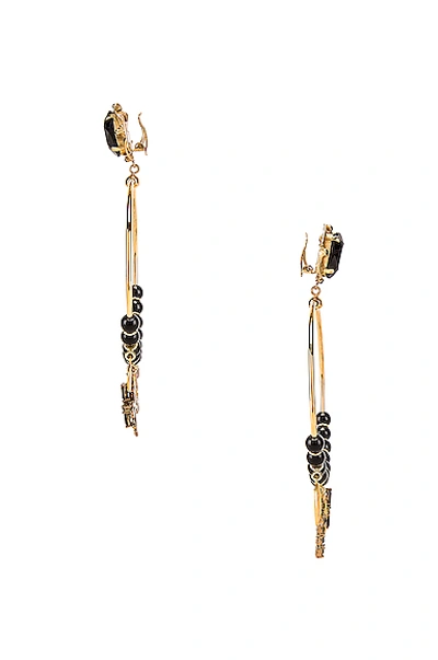 Shop Dolce & Gabbana Cross Embellished Hoop Jewel Earrings In Black