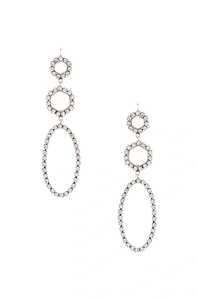Shop Isabel Marant Drop Earrings In Metallic Silver In Transparent