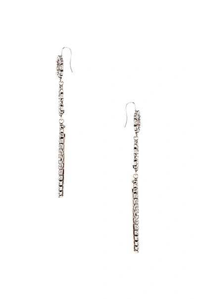 Shop Isabel Marant Drop Earrings In Metallic Silver In Transparent
