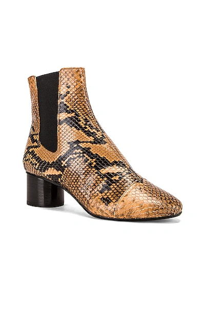 Shop Isabel Marant Danae Boot In Animal Print,brown,neutral In Fauve