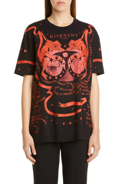 Shop Givenchy Gemini Graphic Tee In Black/ Red