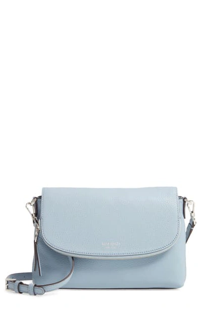 Shop Kate Spade Large Polly Leather Crossbody Bag - Blue In Horizon Blue