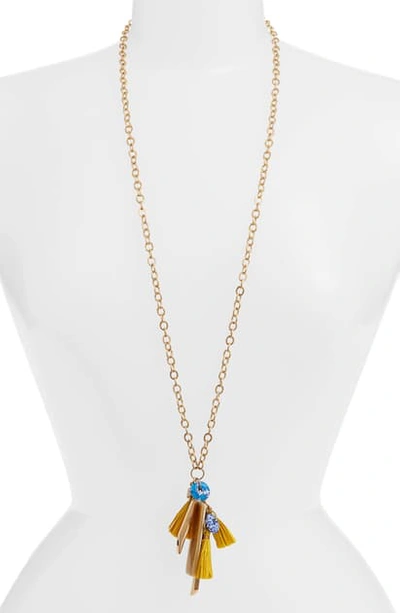 Shop Akola Dickson Long Pendant Necklace In Blue