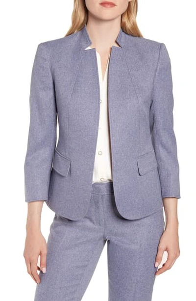 Shop Anne Klein Heather Twill Suit Jacket In Denim Heather
