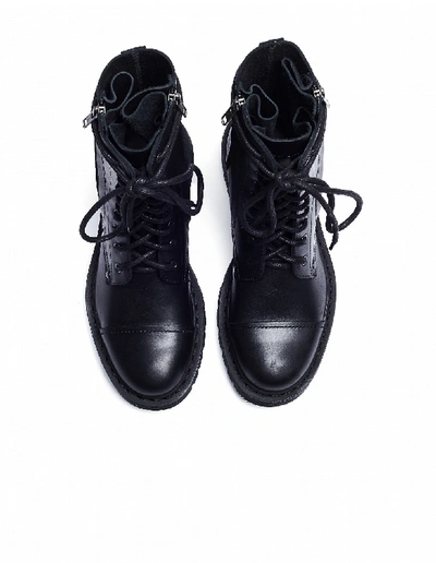 Shop Vetements Black Leather Army Boots