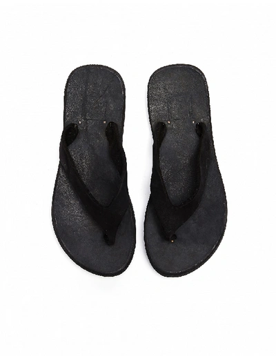 Shop Guidi Black Leather Flip Flops