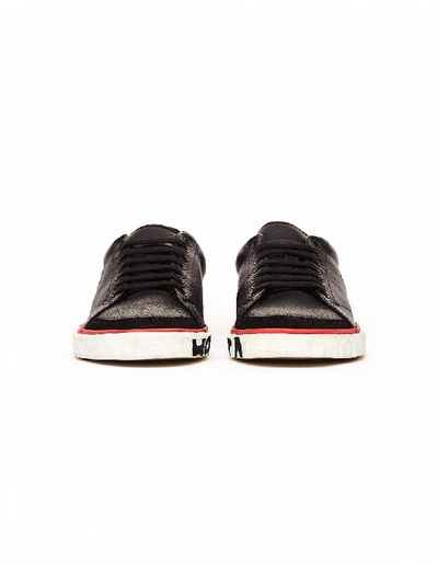 Shop Balenciaga Match Black Leather Sneakers In White