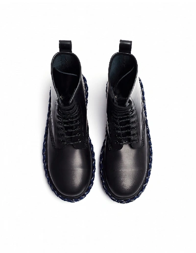 Balenciaga Lace Detail Military Boots In Black