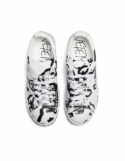 Shop Vetements Graffiti White Leather Sneakers