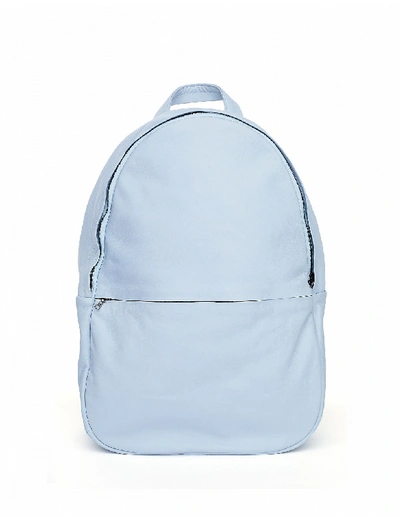 Shop Isaac Reina Ultra Soft Blue Leather Backpack In White