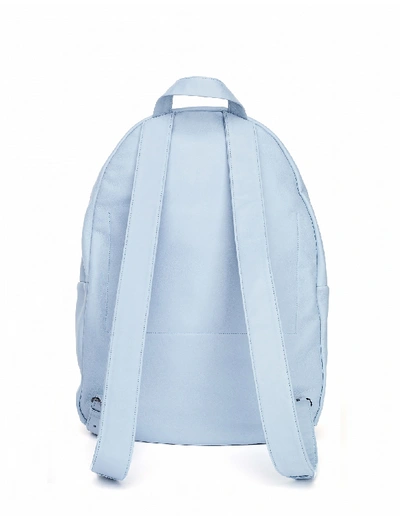 Shop Isaac Reina Ultra Soft Blue Leather Backpack In White