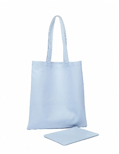 Shop Isaac Reina Ultra Soft Blue Leather Tote Bag