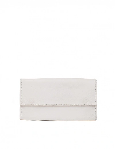 Shop Guidi White Kangaroo Leather Wallet