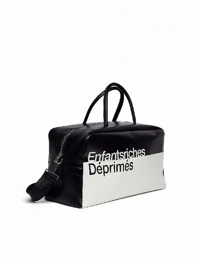 Shop Enfants Riches Deprimes Black & White Printed Leather Travel Bag