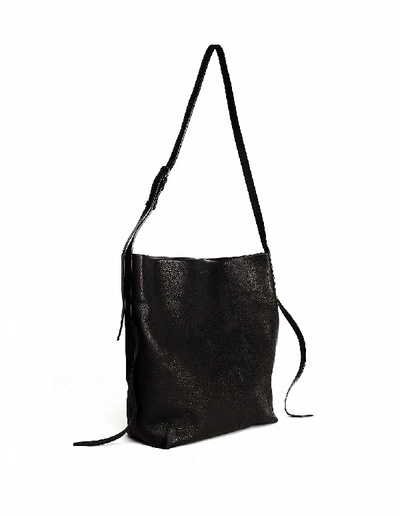 Shop Ann Demeulemeester Black Leather Shopper Bag