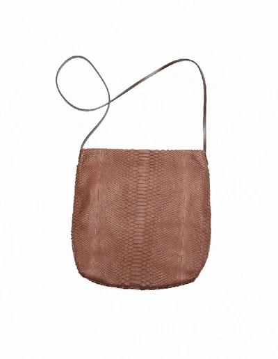 Shop Rick Owens Python Leather Bag In Brown