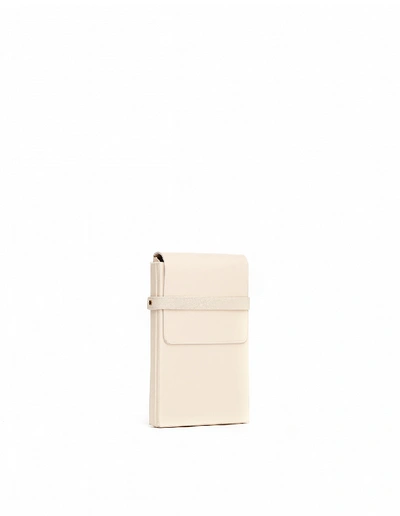 Shop The Row Smart Eggshell Leather Phone Case In Beige