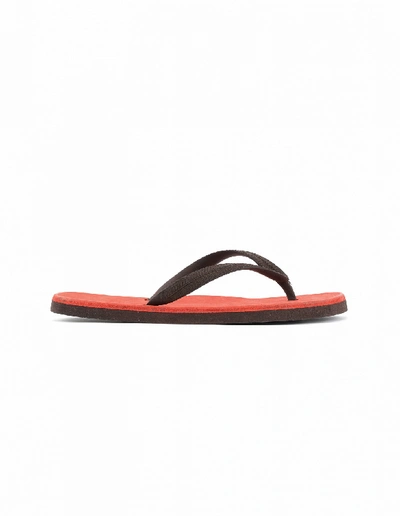 Shop Guidi Leather And Rubber Flip-flops In Red