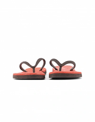 Shop Guidi Leather And Rubber Flip-flops In Red