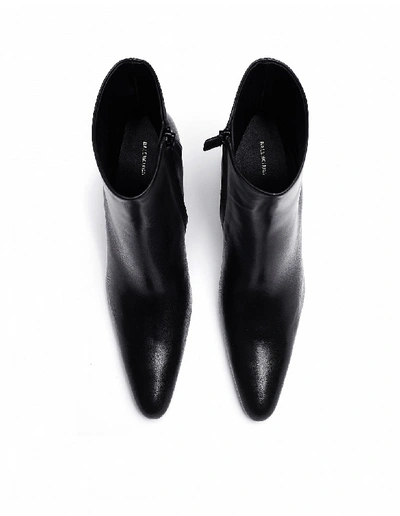 Shop Balenciaga Black Leather Round Toe Ankle Boots