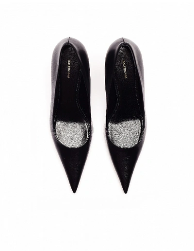 Shop Balenciaga Black Leather Knife Pumps