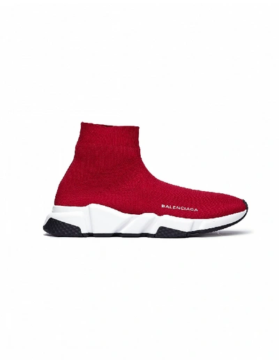 Shop Balenciaga Speed Trainer Burgundy Sneakers In Red